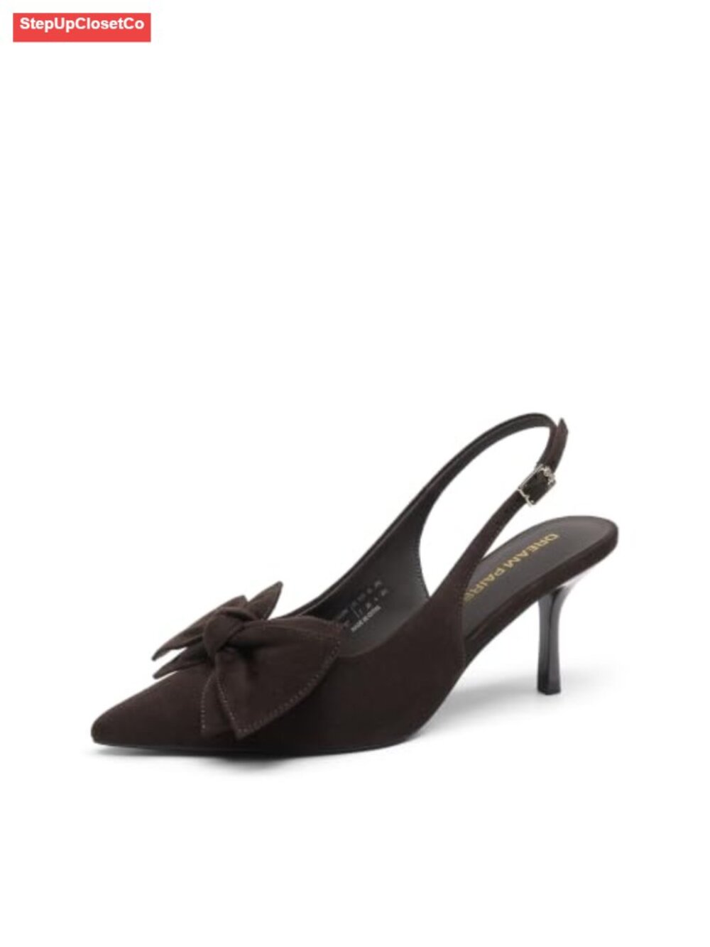 Slingback Pump Heels with Bow - 3 Inch Stiletto Dress Shoes